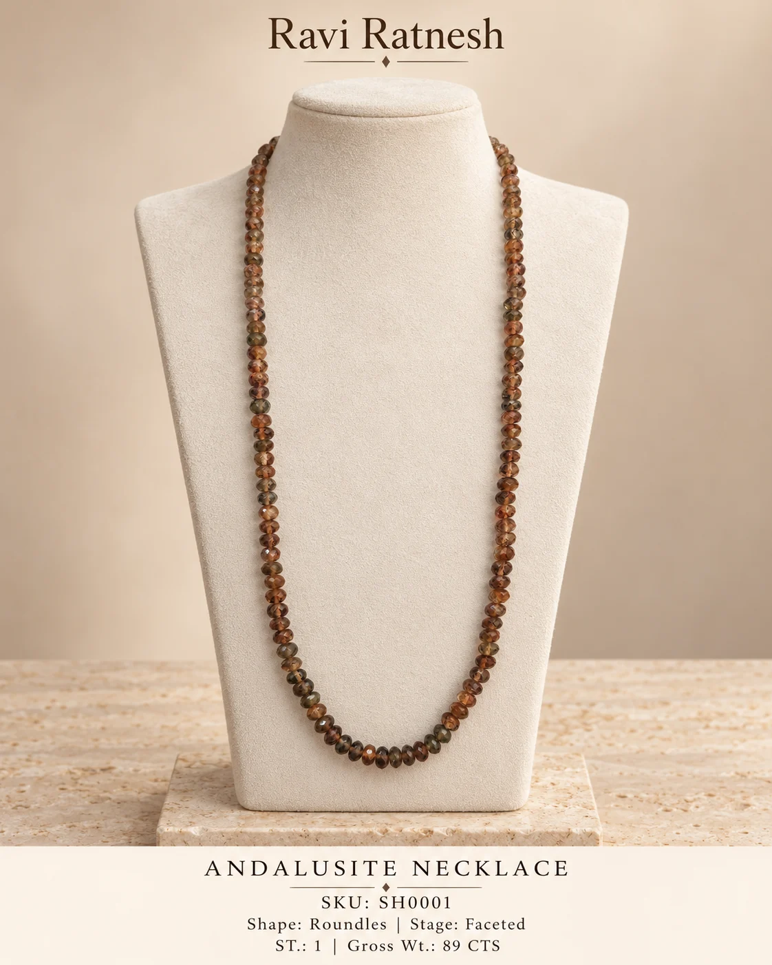 Ravi Gallery Home Andalusite Single Hook Necklace — studio photograph