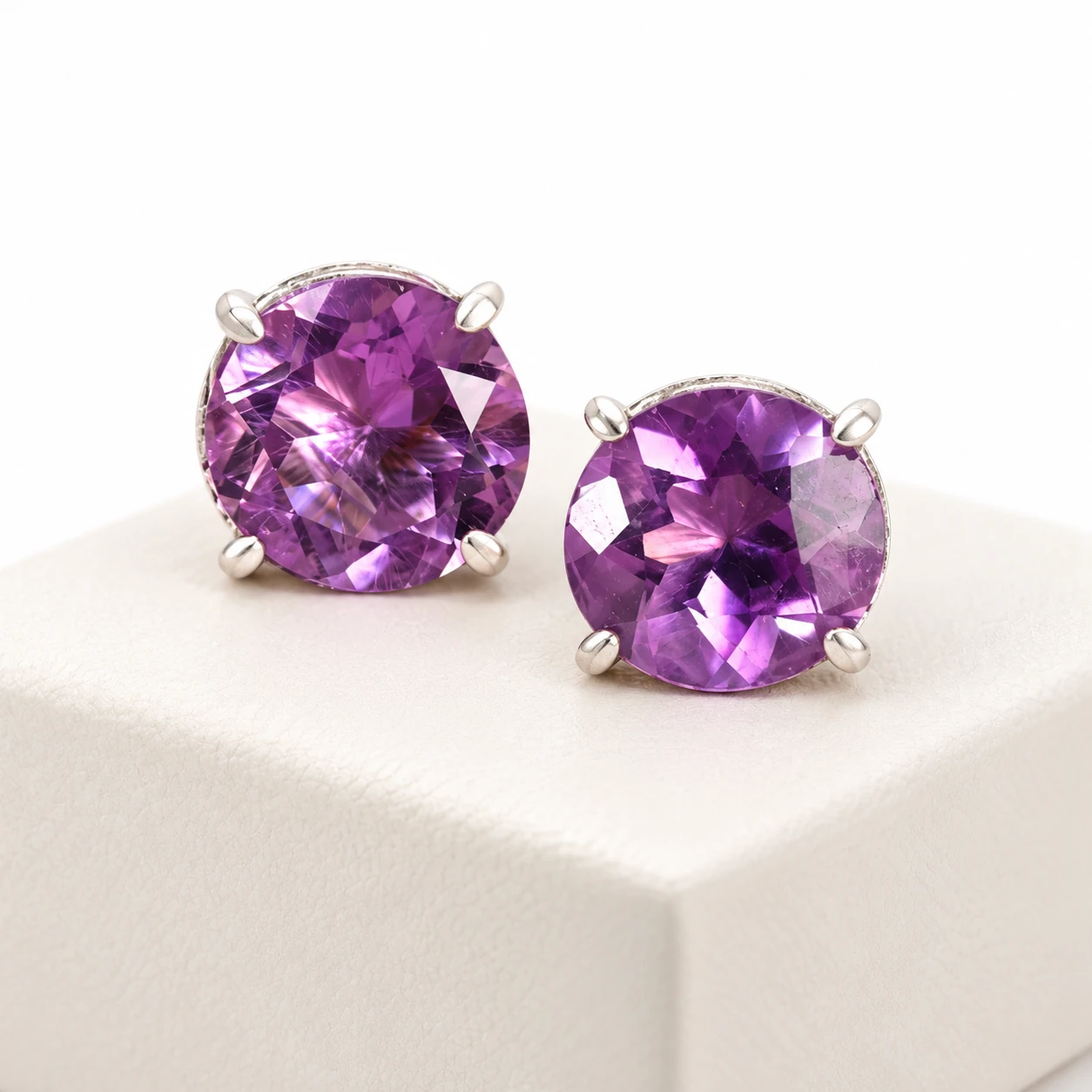Ravi Gallery Home Amethyst Earrings — studio display
