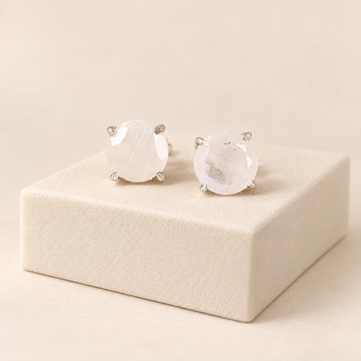 Ravi Gallery Home Moonstone Earrings — studio display
