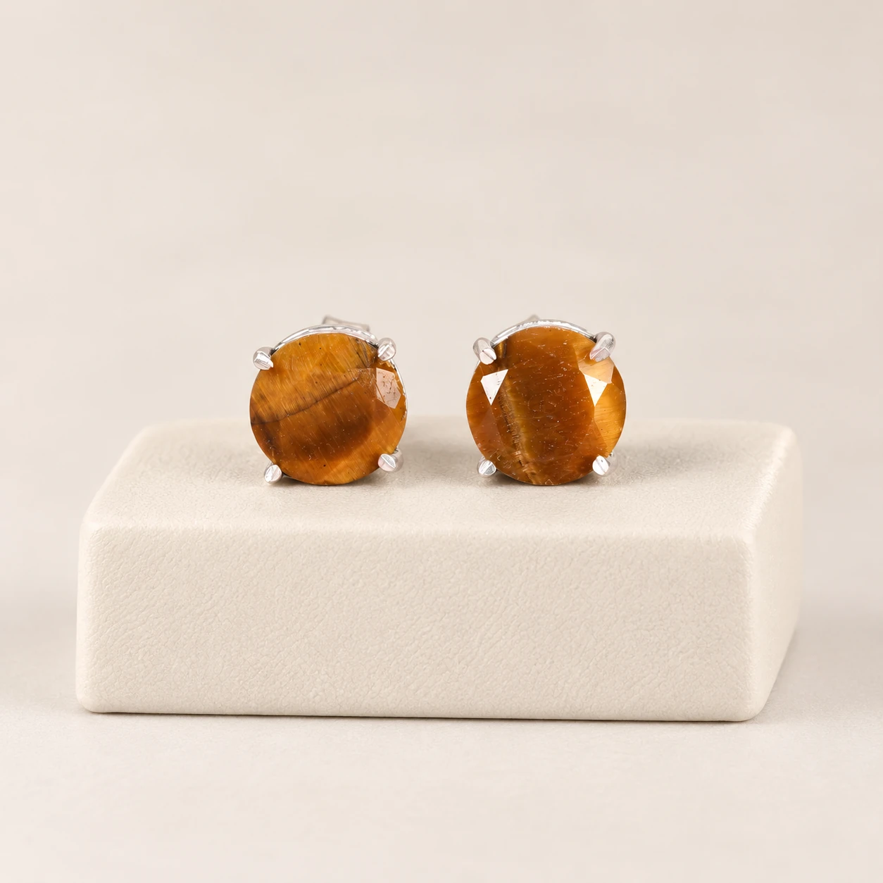 Ravi Gallery Home Tiger's Eye Earrings — studio display