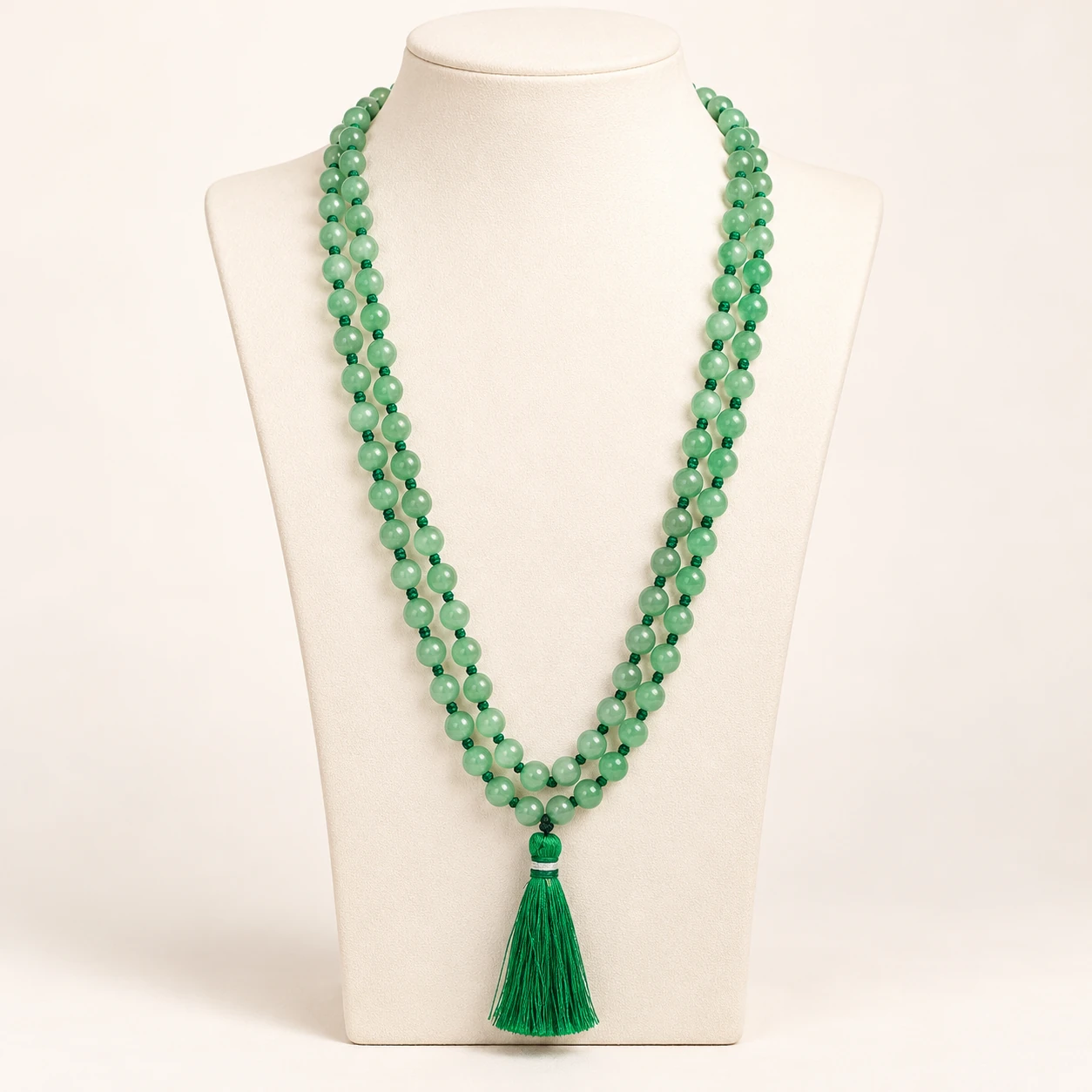 Ravi Gallery Home Green Aventurine Mala — studio display