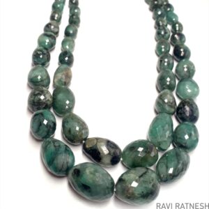 Emerald Faceted Nuggets Neckpiece - Ravi Ratnesh