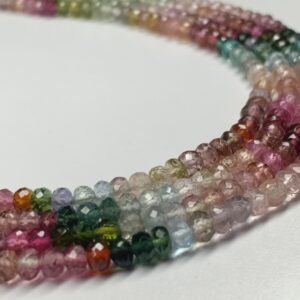 Multi Color Tourmaline Smooth Roundel Beads 3.50-4.00mm - Ravi Ratnesh