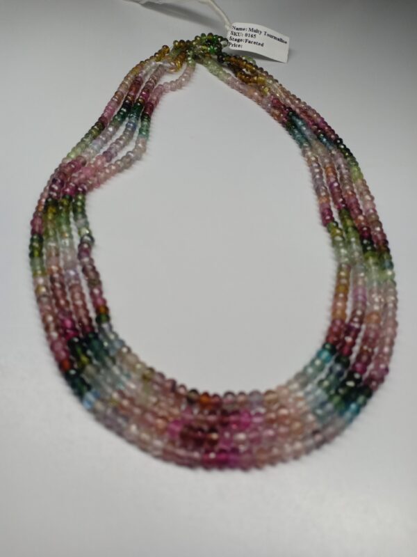 Multi Color Tourmaline Smooth Roundel Beads 3.50-4.00mm - Ravi Ratnesh