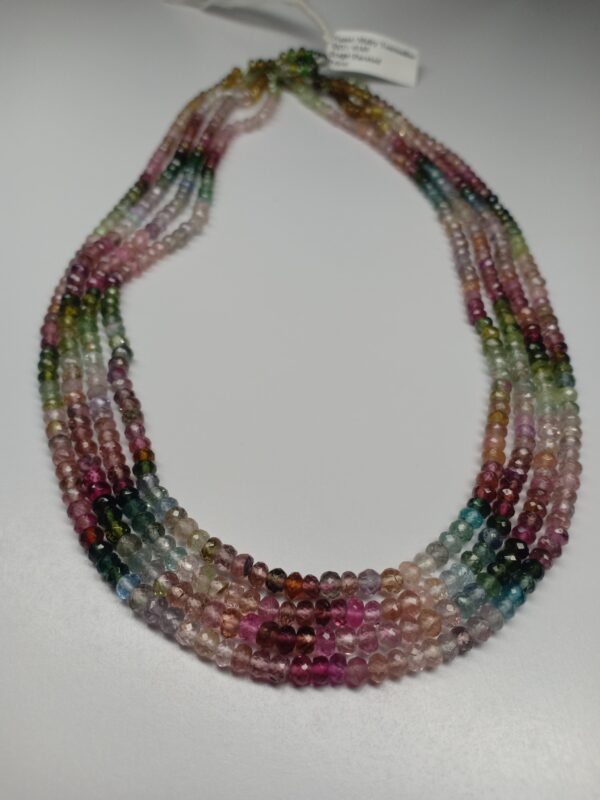 Multi Color Tourmaline Smooth Roundel Beads 3.50-4.00mm - Ravi Ratnesh