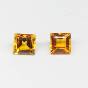 Madeira Citrine Square Cut 5MM - 1.50 Carat - Ravi Ratnesh