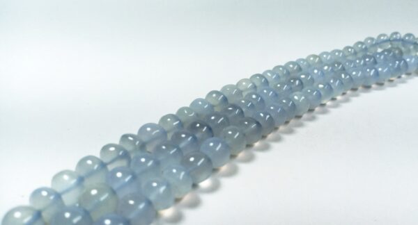 Blue Chalcedony Roundels Smooth (5-8.5mm) - Ravi Ratnesh