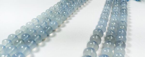 Blue Chalcedony Roundels Smooth (5-8.5mm) - Ravi Ratnesh