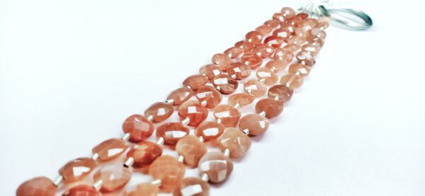 Peach Moonstone Checker Faceted (7-8mm) - Ravi Ratnesh