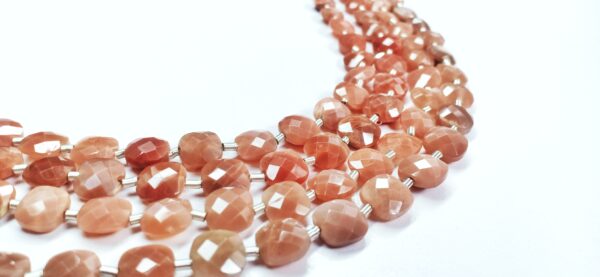Peach Moonstone Checker Faceted (7-8mm) - Ravi Ratnesh