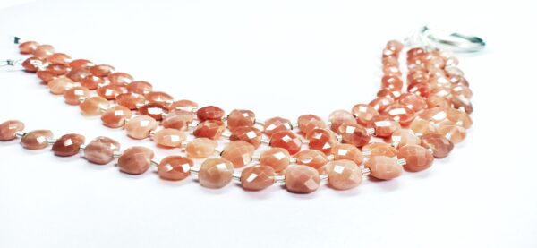 Peach Moonstone Checker Faceted (7-8mm) - Ravi Ratnesh