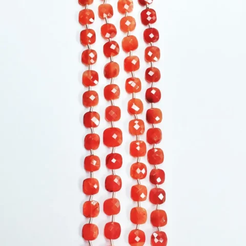 Carnelian Checker Faceted (8-8.5mm) - Ravi Ratnesh