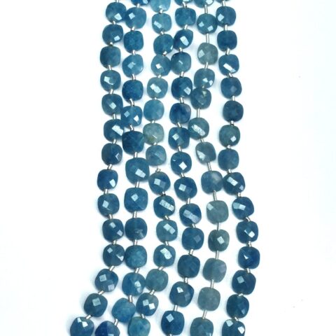 Blue Quartz Checker Faceted (7.5-9.5mm) - Ravi Ratnesh