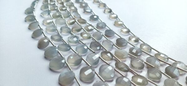 Grey Moonstone Checker Faceted (6-7mm) - Ravi Ratnesh