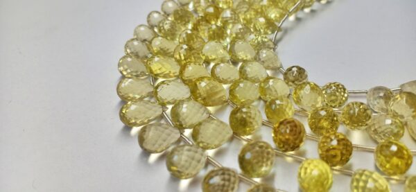 Lemon Quartz Drops Faceted (6.5x10-8x13mm) - Ravi Ratnesh