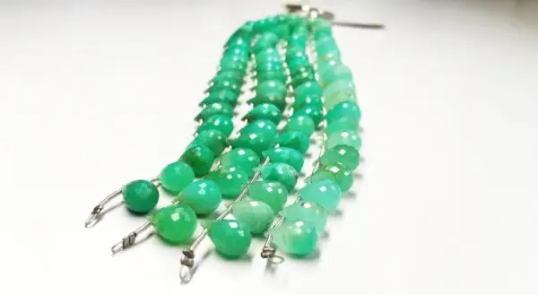 Chrysoprase Drops Faceted (7x11-9.5x15mm) - Ravi Ratnesh