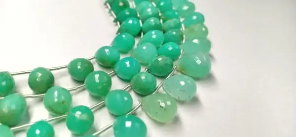 Chrysoprase Drops Faceted (7x11-9.5x15mm) - Ravi Ratnesh