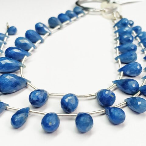 Blue Quartz Drops Faceted (5x8-8x14mm) - Ravi Ratnesh