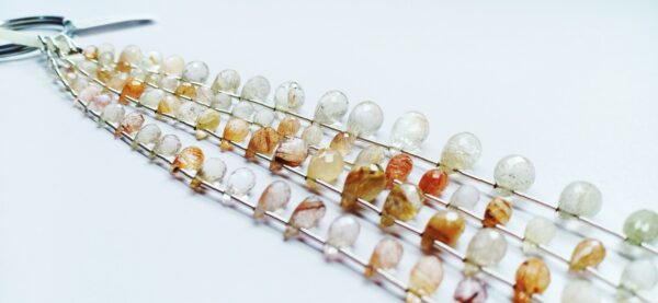 Rutilated Quartz Drops Faceted (3.5x5.5-7.5x12.5mm) - Ravi Ratnesh