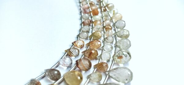 Rutilated Quartz Drops Faceted (3.5x5.5-7.5x12.5mm) - Ravi Ratnesh