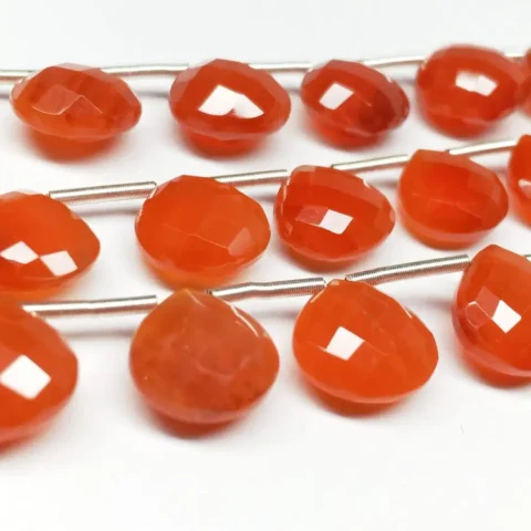 Carnelian Heart Shape Faceted (9.5-11.5mm) - Ravi Ratnesh