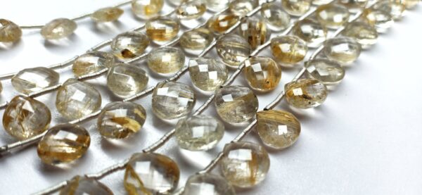 Rutilated Quartz Heart Shape Faceted (7-10mm) - Ravi Ratnesh