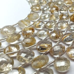 Rutilated Quartz Heart Shape Faceted (7-10mm) - Ravi Ratnesh