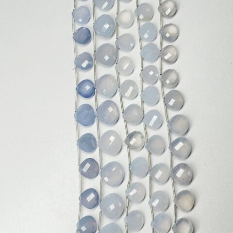 Blue Chalcedony Heart Shape Faceted (9-13mm) - Ravi Ratnesh