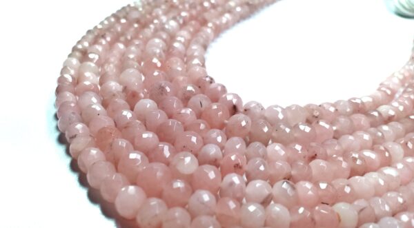 Guava Quartz Roundles Faceted (3-6.5mm) - Ravi Ratnesh