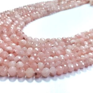 Guava Quartz Roundles Faceted (3-6.5mm) - Ravi Ratnesh