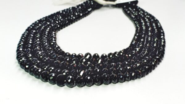 Black Onyx Roundles Faceted (4-7mm) - Ravi Ratnesh