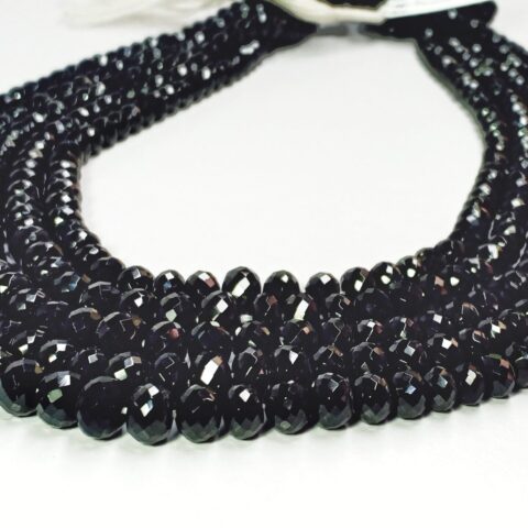 Black Onyx Roundles Faceted (4-7mm) - Ravi Ratnesh