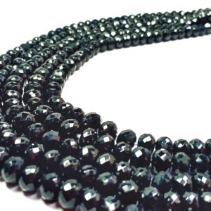 Black Onyx Roundles Faceted (4-7mm) - Ravi Ratnesh