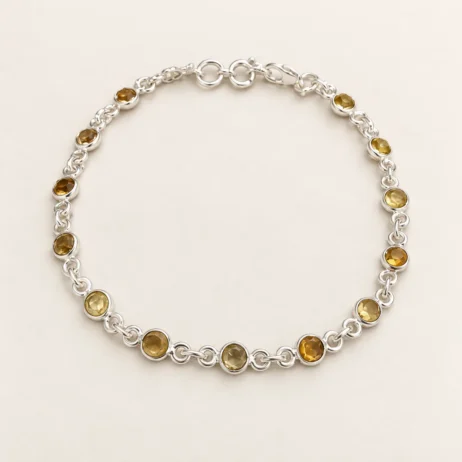 Round Pale Yellow Link Bracelet