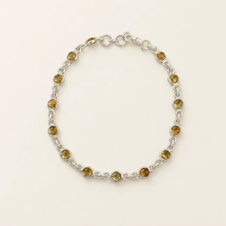 Round Pale Yellow Link Bracelet