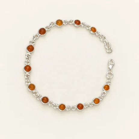 Round Orange Link Bracelet