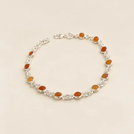 Round Orange Link Bracelet
