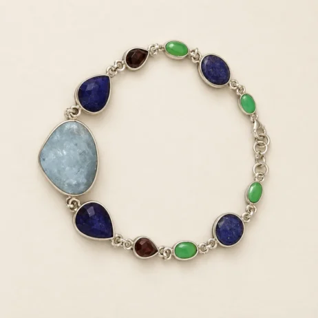 Mixed Stone Pale Blue Centre Bracelet