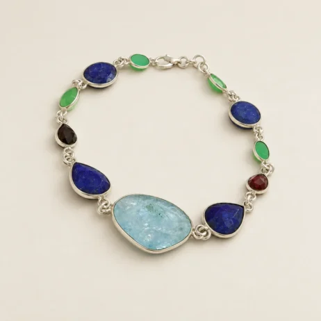 Mixed Stone Pale Blue Centre Bracelet