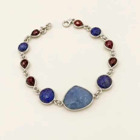 Mixed Stone Darker Blue Centre Bracelet