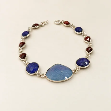 Mixed Stone Darker Blue Centre Bracelet
