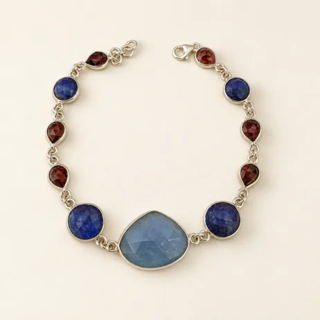 Mixed Stone Darker Blue Centre Bracelet