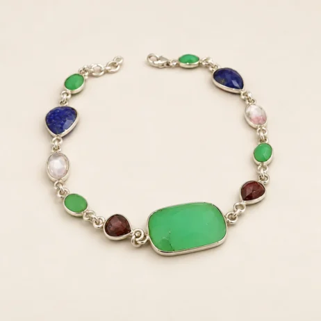 Mixed Stone Green Centre Bracelet