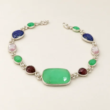 Mixed Stone Green Centre Bracelet