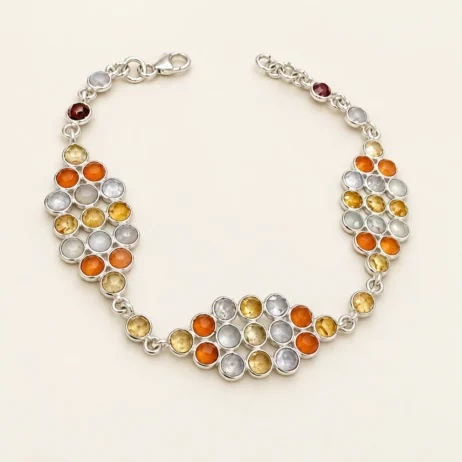 Yellow Orange Cluster Bracelet
