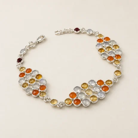 Yellow Orange Cluster Bracelet