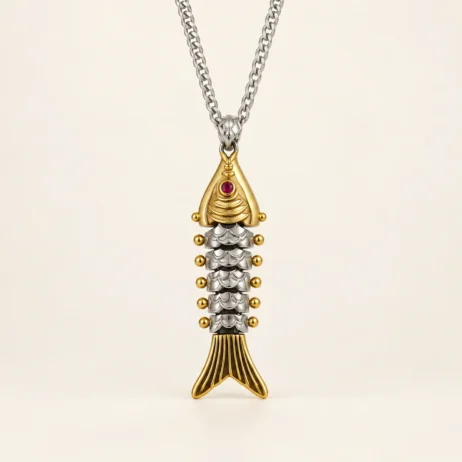 Fish Pendant - Gold Tone