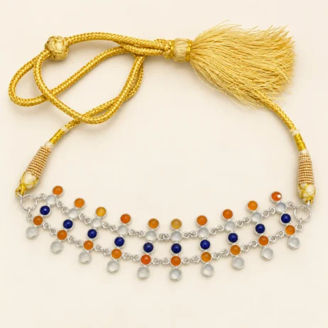 Mixed Three Row Yellow Cord Choker