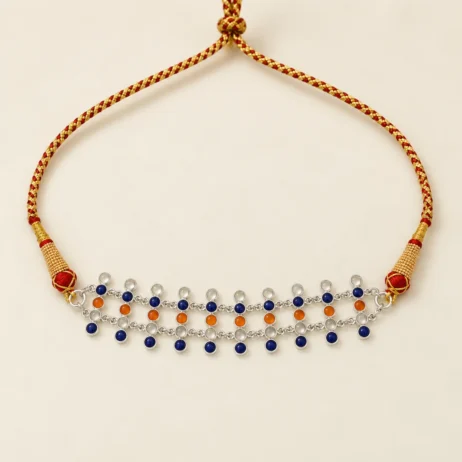 Mixed Three Row Braided Cord Choker
