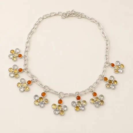 Yellow Orange Flower Choker